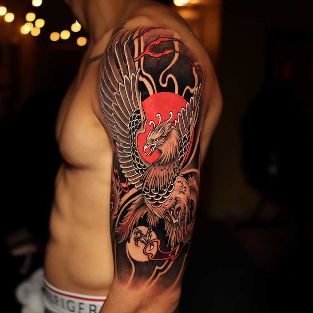 birds japanese tattoo design by gakkin - Design of TattoosDesign of Tattoos